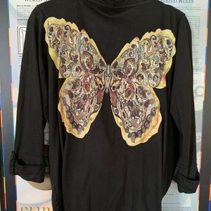Idylle Black Butterfly Cardigan / Wrap